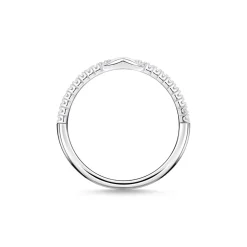 Infinity Ring With White Stones Silver