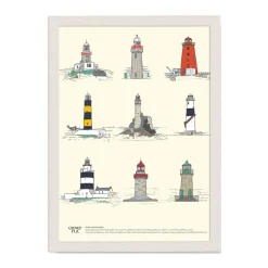 Irish Lighthouses Framed Print A4