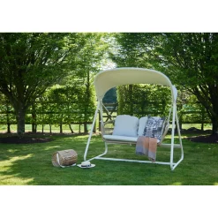 Irvington Garden Double Swing Ivory White Coconut