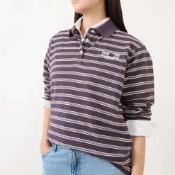 Jeanne Logo Stripe Polo Shirt