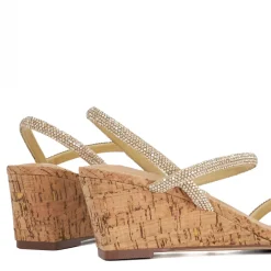 Kalia Embellished Cork Wedge Sandals