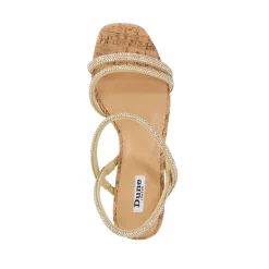Kalia Embellished Cork Wedge Sandals
