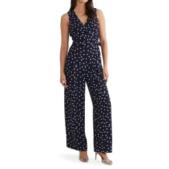 Kenzie Dotted Print Sleeveless Jumpsuit
