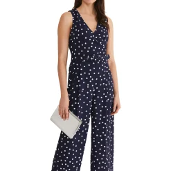 Kenzie Dotted Print Sleeveless Jumpsuit