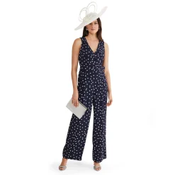 Kenzie Dotted Print Sleeveless Jumpsuit
