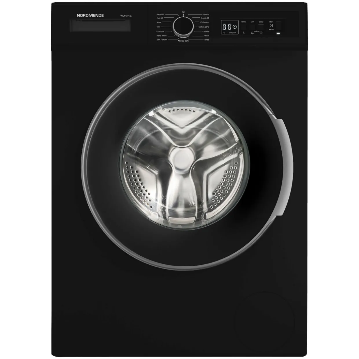 7Kg Washing Machine 1200 Spin Black