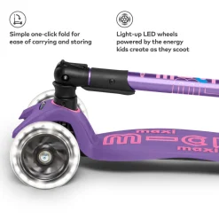 Kids Maxi Micro Deluxe Foldable LED Scooter