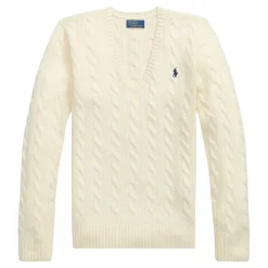 Kimberly Pony Player Logo Cable Knit Sweater