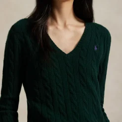 Kimberly Pony Player Logo Cable Knit Sweater