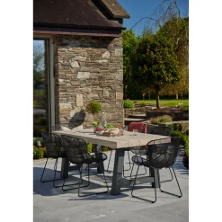 Kingsville Garden Dining Set Graphite Lava 195cm