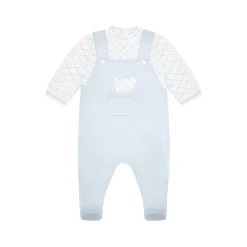 Kit Diamond Check Teddy Mock Dungaree Babygrow