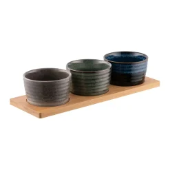 Koda Triple Bowl Four-Piece Serving Set