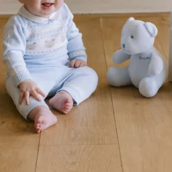 Kristian Knitted Bear Fairisle Bodysuit & Hat Two-Piece Set