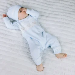Kristian Knitted Bear Fairisle Bodysuit & Hat Two-Piece Set