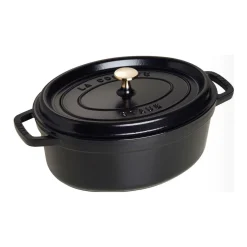 La Cocotte 29cm Oval Cast Iron Cocotte Black