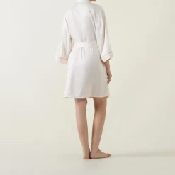 Lace Trim Belted Robe