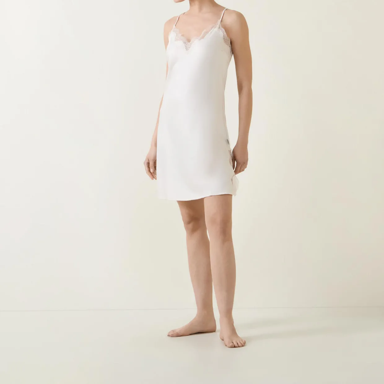 Lace Trim Slip Night Dress