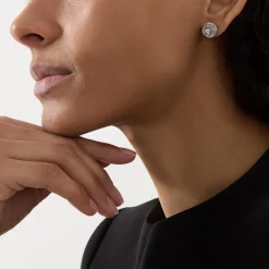 Large Round Stud Earrings