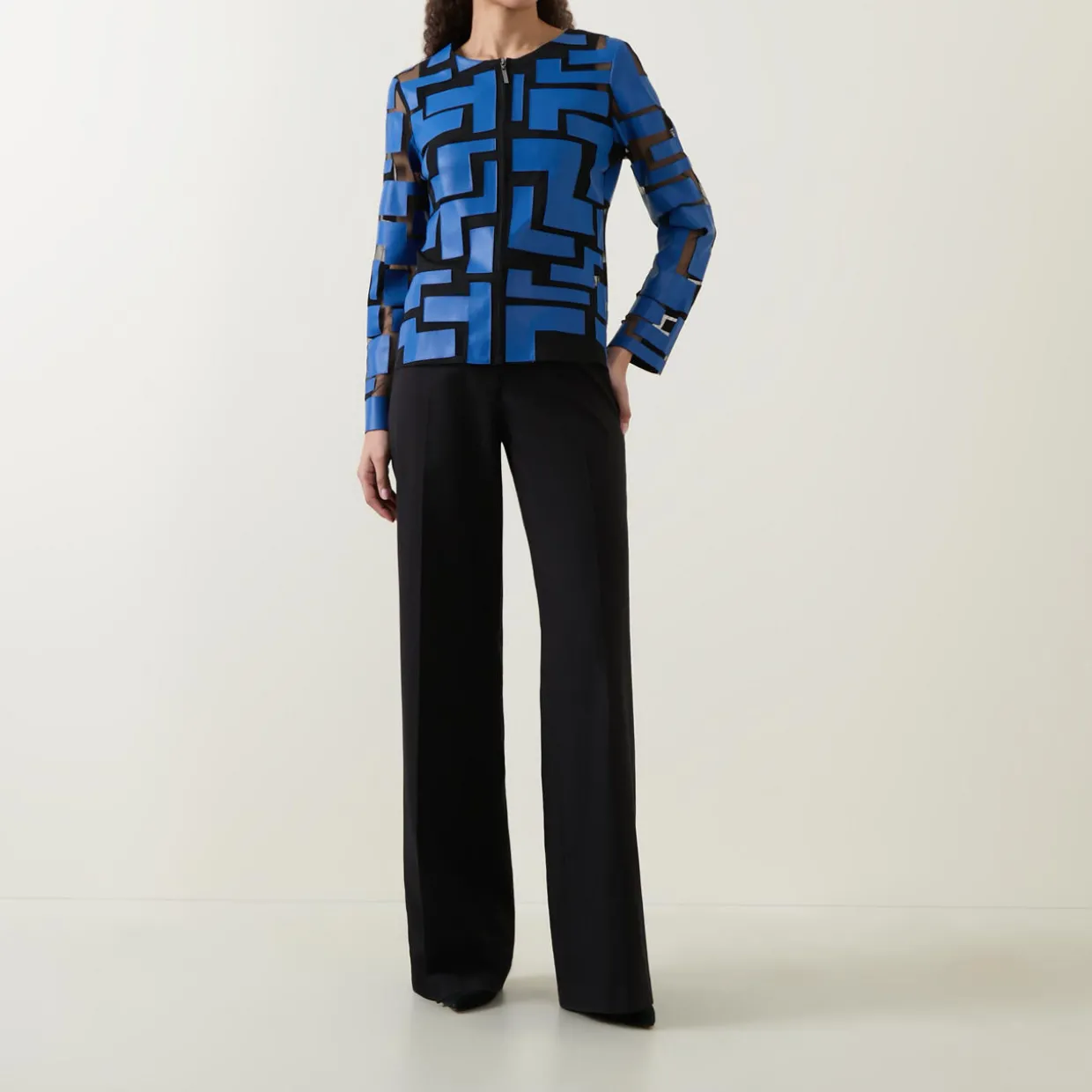 Laser-Cut Leatherette Jacket