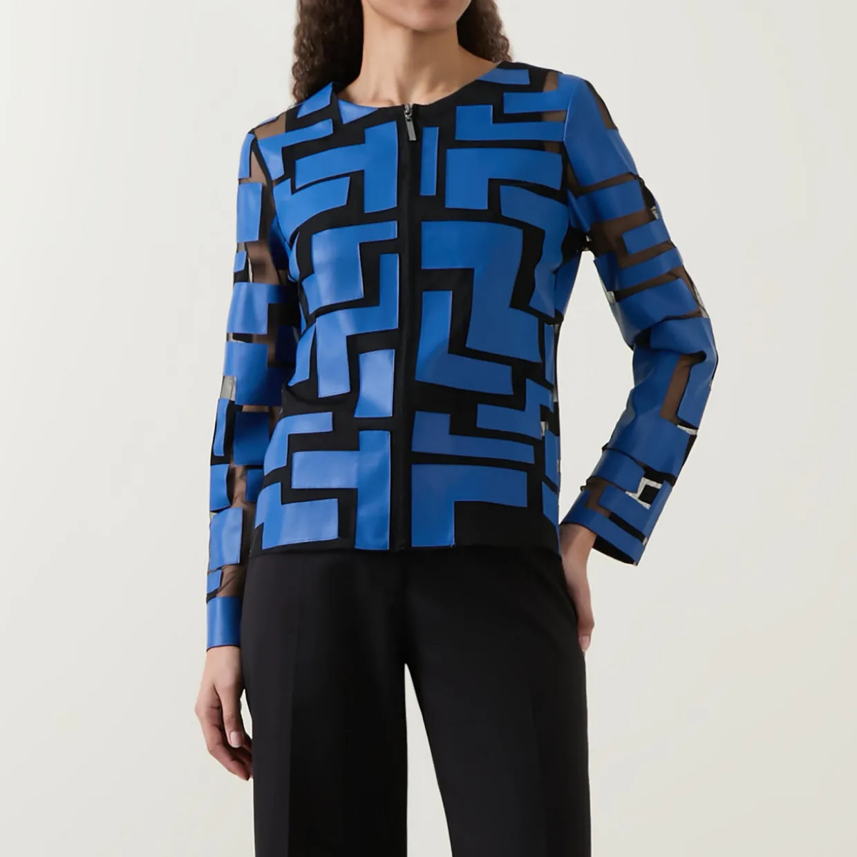 Laser-Cut Leatherette Jacket