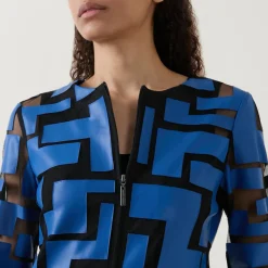 Laser-Cut Leatherette Jacket