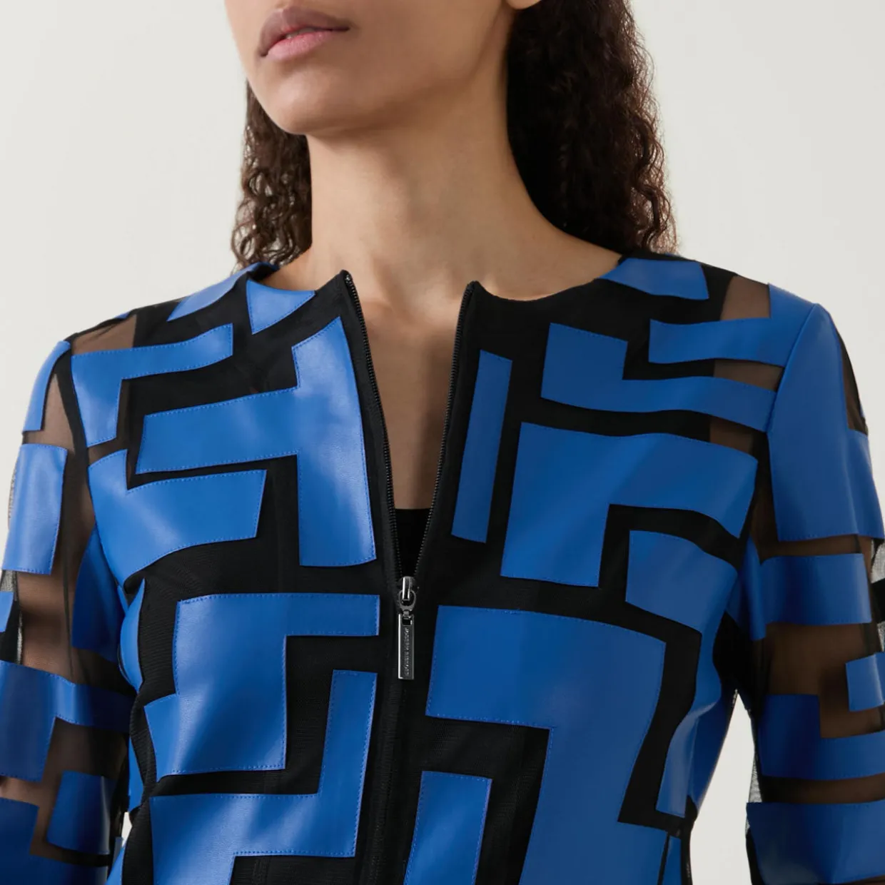 Laser-Cut Leatherette Jacket