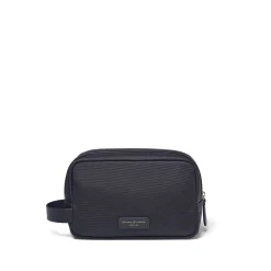 Leather-Trim Canvas Wash Bag