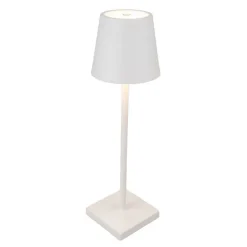 LED Rechargeable Painted Matt White Table Lamp