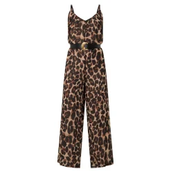 Leopard Print Belted Jumpsuit