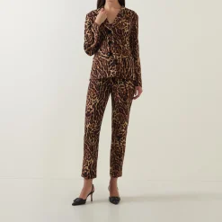 Leopard Print Single Breasted Blazer