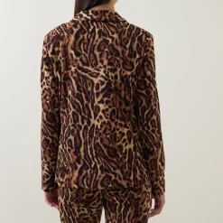 Leopard Print Single Breasted Blazer