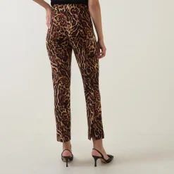 Leopard Print Slim Leg Trousers