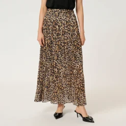 Lilje Leopard Pleated Skirt