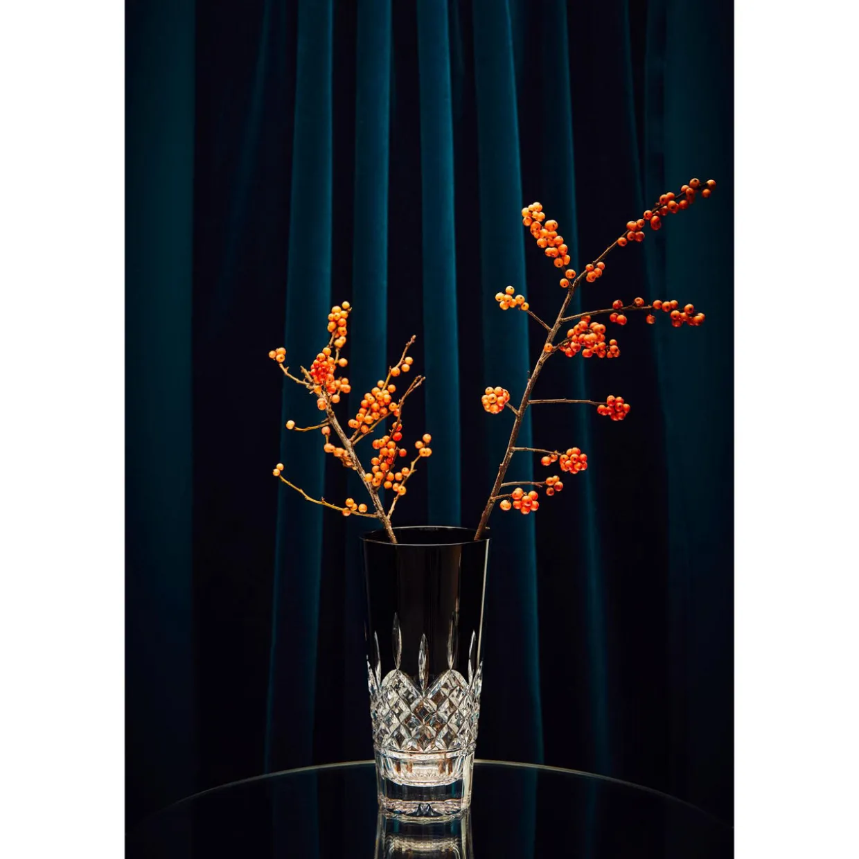Lismore Black Vase 25cm-10in