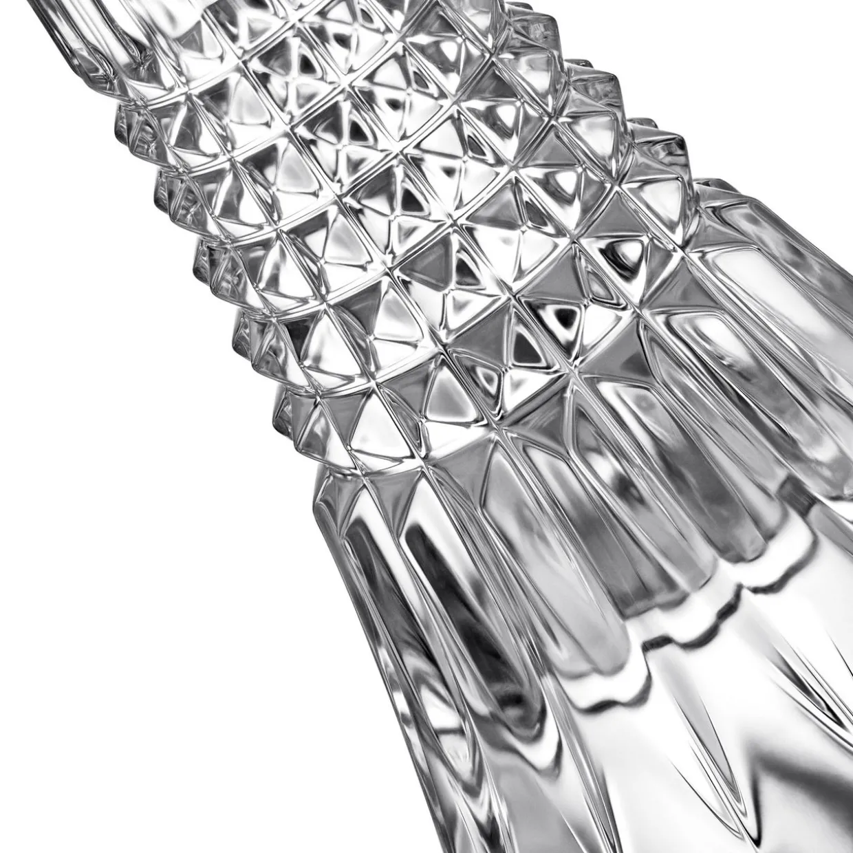 Lismore Diamond Candlestick Holders Set of Two 25cm