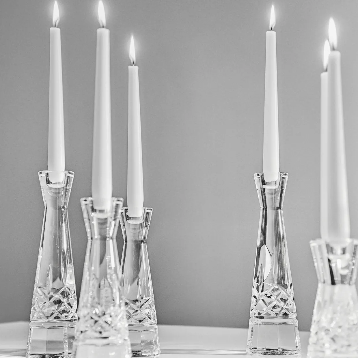 Lismore Round Candlestick 15cm 6in Set of 2