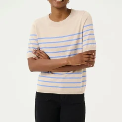 Lizza Striped Knit Top