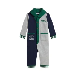 Logo Colour-Block Fleece Babygrow 3-12 Months