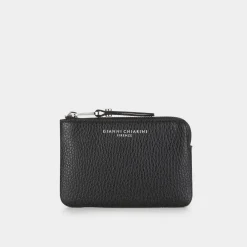 Logo Grained Leather Cardholder