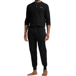 Logo Henley Long-Sleeved Lounge Top