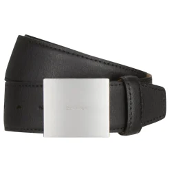 Logo Plaque Leather Belt