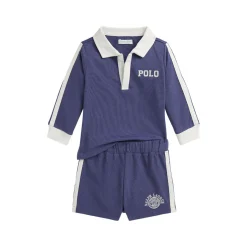 Logo Polo Shirt & Shorts Two-Piece Set 6-24 Months