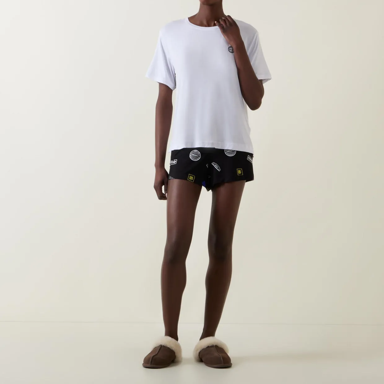 Logo T-Shirt & Logo Badge Boxer Shorts Pyjama Set