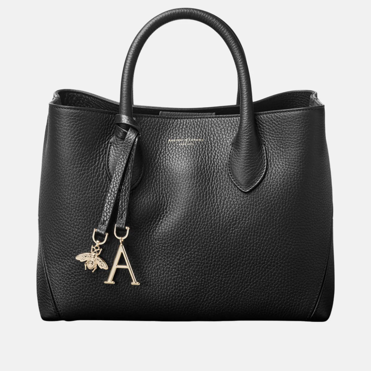 London Midi Grained Leather Tote Bag