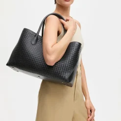London Woven Leather Tote Bag
