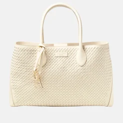 London Woven Leather Tote Bag