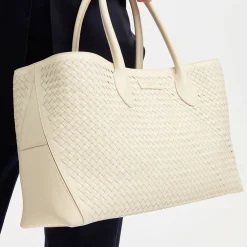 London Woven Leather Tote Bag