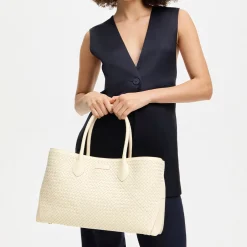 London Woven Leather Tote Bag