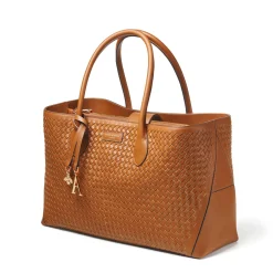 London Woven Leather Tote Bag