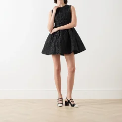Lucia Jacquard Open Back Mini Dress